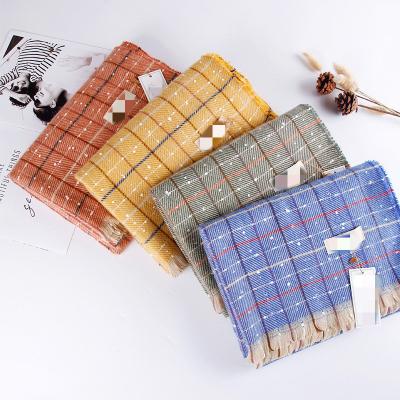 China Direct sales the new retro cashmere thickened plaid shawl acrylic factory autumn and winter 65*180cm women's scarf for women for sale