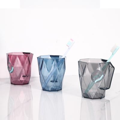 China Csi Mouthwash Cup Family Wash Water Cup Fresh Stored Bathroom PP Mug Transparen Diamond Crystal Modern Simple Pure Color for sale