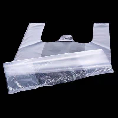 China Disposable Customized Transparent Plastic Vest Bags For Supermarket Shopping Bag Takeout Tote Bag for sale