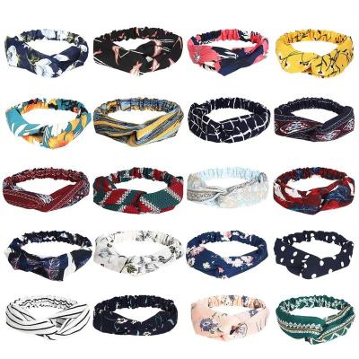 China Hot Selling White Fashion Twisted Knot Embroidery Scrunchy Luxury Floral Knotted Headband Wholesale Hair Embroidery Hair Decor Headband for sale