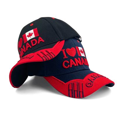 China Custom Canada Baseball Cap Women's Sports Hat Logo Baseball Cap Hats Men Embroidery COMMON Flag Canada Hat World Series for sale