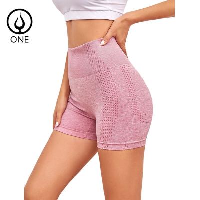 China QUICK DRY Tic Tok Seamless Solid Summer Workout Shorts Women High Waisted Tummy Control Booty Fitness Gym Shorts Crack! crack! for sale