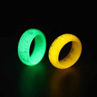 China Luminous Rings Glowing Ring Of Fresh And Unique Tiger Skin Leopard Pattern Resin Crack Romantic Hot Selling for sale