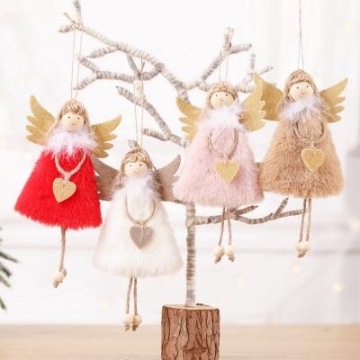 China 4PCS/SET Plush Christmas Tree Decorations Christmas Pendants For Kids New Year Gifts for sale