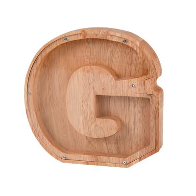 China Wholesale Personalized Wooden Money Letter G Piggy Bank For Christmas Gift for sale