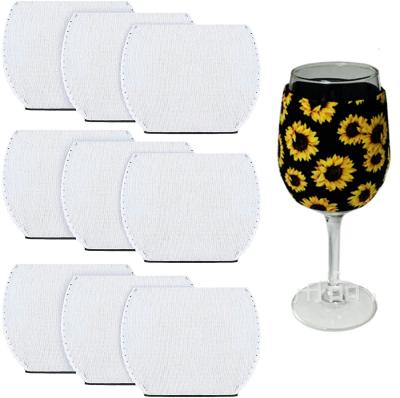 China Sublimation Insulated Empty Wine Glass Sleeve Neoprene Drinkware Insulator Cover for sale