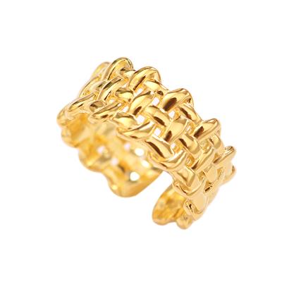 China FASHIONABLE Fukarni Exquisite 5.66 gram 925 Sterling Silver Adjustable Stacking Braid Rings gold plated KR345 for sale