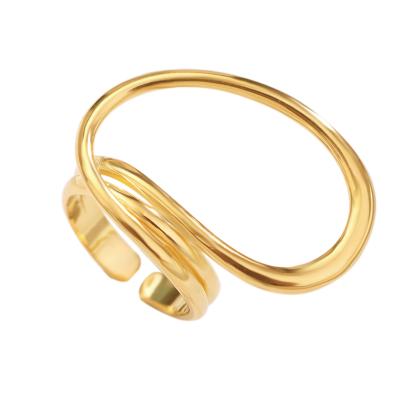 China 5 Gram Irregular Hyperbola Fukarni Gold Plated 925 Sterling Silver Women Rings KR349 for sale