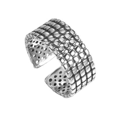 China Casual/Sporty Fukarni 3.46 Gram Square 925 Sterling Silver Men Adjustable Wedding Minimalist Cubic Ring TR533 for sale