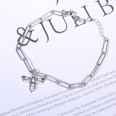 China Vintage fukarni S925 version simple personality bracelet retro small bee Korean bracelet women simple pure silve TB006 for sale