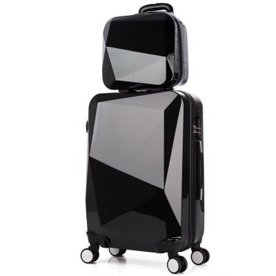 China New PC Fashion Travel Suitcase ABS+PC Fashion Hard Luggage Universal Wheel Diamond Trolley With Handbag for sale