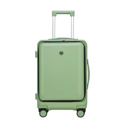 China Front Open PC USB TYPE C Luggage Hand Carry Travel Luggage Bag Carry On Luggage Business Style Trolley Suitcase for sale