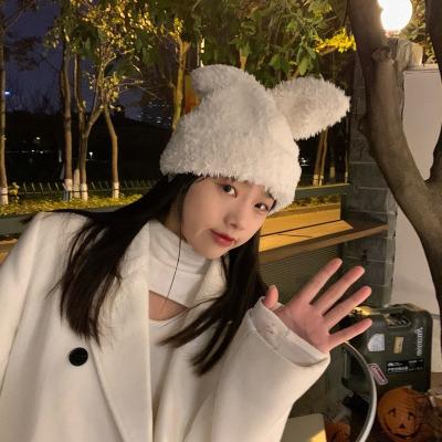 China New Woolen COMMON Hat For Winter Beanie Girl Rabbit Ears Cute Knitted Women Warm Beanie Hat Hats for sale