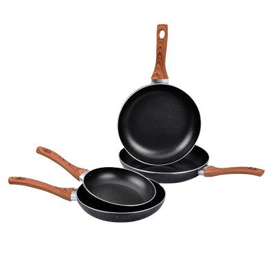 China Durable High Quality Pressed Aluminum Frying Pan Cooking Pan Kitchenware with Soft Touch Handle for sale