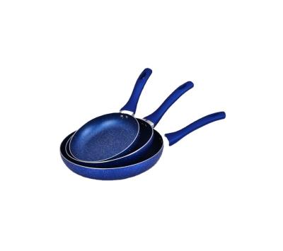 China Non-marble non-stick viable fry pan color metal coating stir-fry without oil unique shape series fry pan set wholesale cookware set for sale