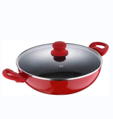 China Factory Viable Competitive Price Portable Metal Serving Non Stick Cookware Pressed Pan Steak Skillet Aluminum Cooking Wok for sale