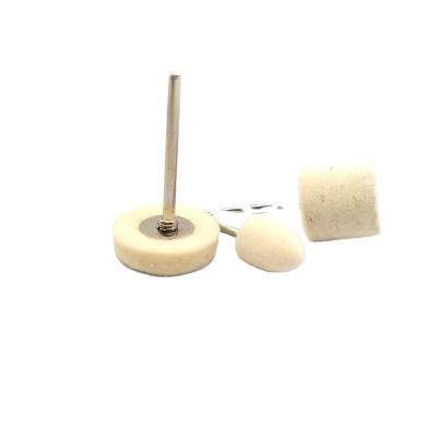 China Metal polishing Wool grinding head with extended cylindrical handle wheel with handle wool felt wheel polishing grinding head for sale