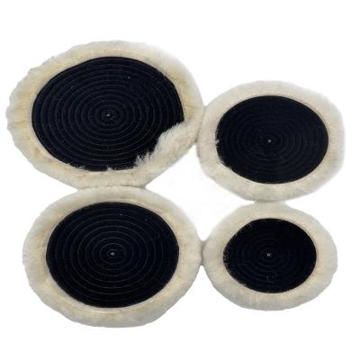 China Car glass marble polishing customized Factory  100% Wool Pad Polishing Double Side Wool Pad Buffing Disc for Car Polishing Wool Pads for sale