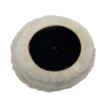 China Car glass marble polishing Quality Wool Polishing Buffing Pad And Car Single Side Sheepskin 7inch Wool Buffing Polishing Pads double-faced wools for sale