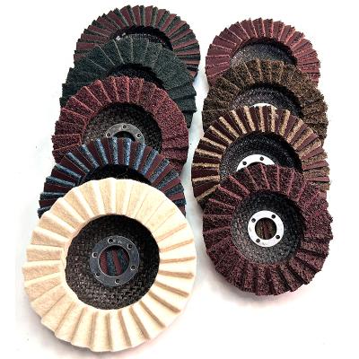 China Metal surface polishing grinding Nylon vertical abrasive wheel for metal polishing Scouring Pad Polishing Wheel for sale