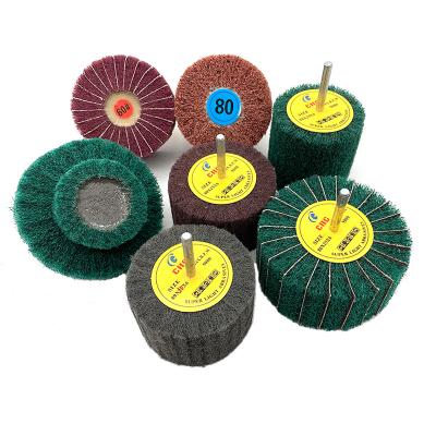 China Polishing  7448 Non Woven Polishing Wheel With Shaft for Stainless Steel Polishing for sale