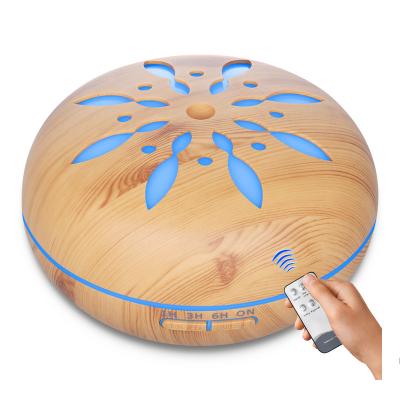 China Wholesale Portable Electric Aroma Diffuser 2021 Wood Grain Humidifier Aroma Diffuser 500ml Portable Electric Diffuser Color Changing Essential Oil for sale