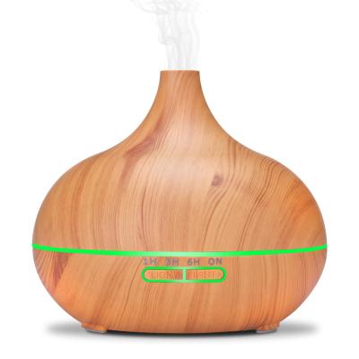 China Color Changing Hot Selling LED Light 2022 Ultrasonic Aroma Humidifier Price Diffuser 300ml 500ml Wood Grain Cheap Aroma Essential Oil Diffuser With Outdoor for sale