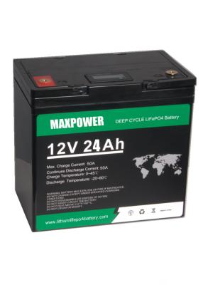 Κίνα βαθύ κύκλο 12v 24ah lifepo4 μπαταρία 12,8V μπαταρίες λιθίου 24Ah Lead Acid Substitution Lithium προς πώληση