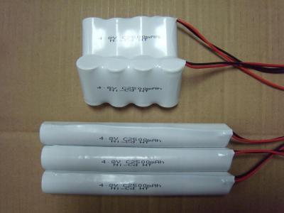 China Emergency Lighting NicAd Battery Packs C2500 4.8V , 2500mAh Battery Pack for sale