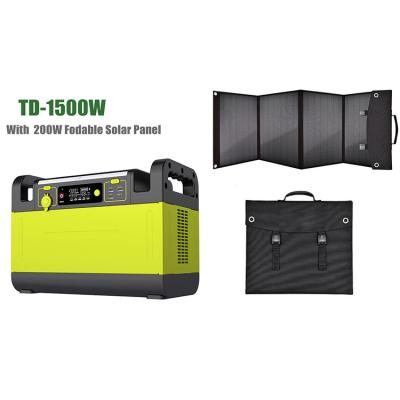 China tragbarer Solargenerator 1500W 2000 Batterie des Zeit-Lithium-Lifepo4 zu verkaufen