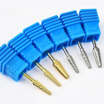 China Manicure Nail Salon Customized Logo E-File Acrylic Manicure Nails Nail Drill Bits Tornado Bit Rainbow Color Coating Nail Drill Bits new sky for sale