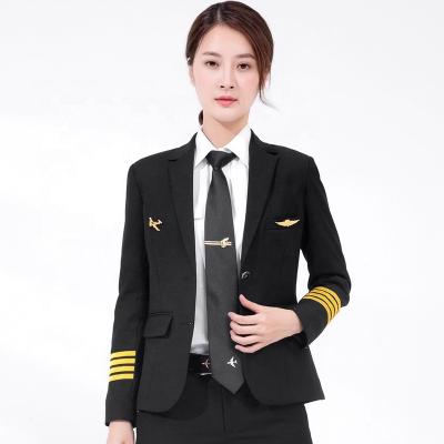 China Custom Logoair Airline Pilot Clean Uniform Flight Uniform For Lady for sale