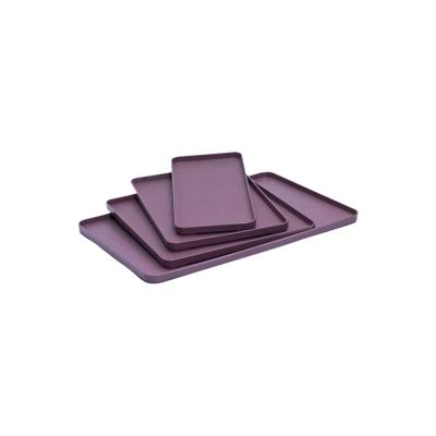 China hot supply Re-usable plain dyed OEM custom size colored plastic serving trays for sale