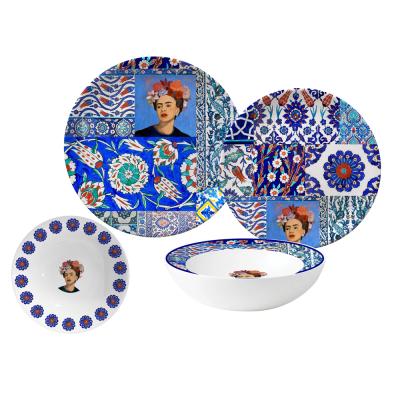 China Sustainable Wholesale Ceramic Luxury Dinner Dishes Dinner Plates Dinnerware Sets Of PA04 Dish And Bowl for sale