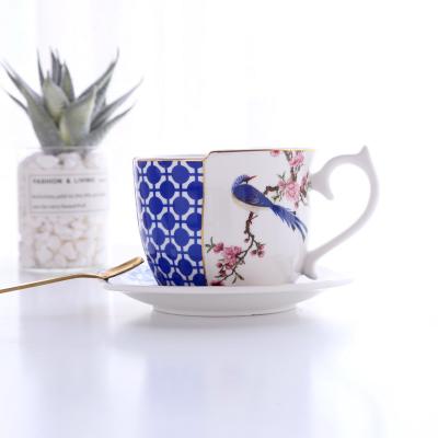 China New Arrival SU29 2020 Sustainable Original Design Copyrighted Ceramic Coffee Cup And Saucer Sets With Decal for sale