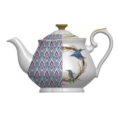 China Viable White Color Porcelain Kettle And Teapot Porcelain Ceramic Teapot With Lid for sale