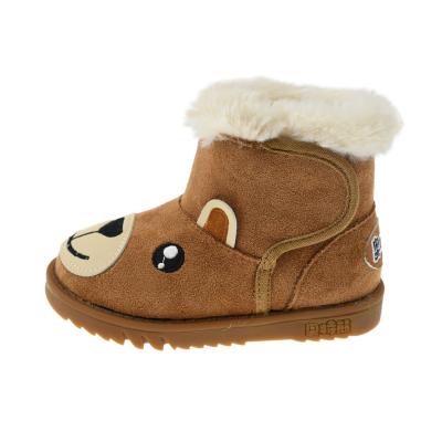 China 2022 New Thermal Toddler Boots Microfiber Leather Trim Kids Snow Boots Supplier Guangdong Winter Toddler Shoes Wholesale for sale