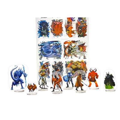 China Fantasy Tabletop Flat Plastic Miniatures Game Props D&D Standee RPGS Toy Acrylic Characters Printed on Clear Acrylic for sale