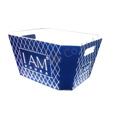 China KAIXIN Wine Rack Luxury Illuminated Led Acrylic Multifunctional Chest Freezer Ice Box Cooler Table Square Ice Bucket for sale