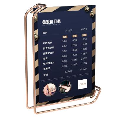 China KAIXIN Wine Rack Customize Acrylic Rose Gold Metal Table Tent Drinks Sign Holder Rack for Nightclub, Bar, Pub, Lounge, Beauty Salon, Cafe for sale