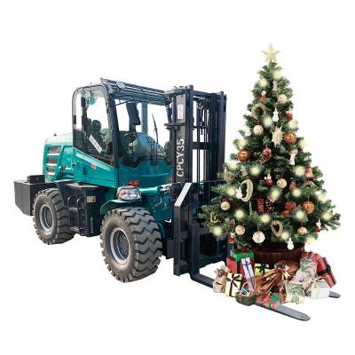 China Shops 4wd forklift price 3 ton 3.5 ton huaya 4 ton diesel forklift rough terrain rough terrain for sale