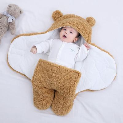 China Breathable Lamb Velvet Sleeping Sack Winter Warm Newborn Baby Sleeping Bag Wraps for sale