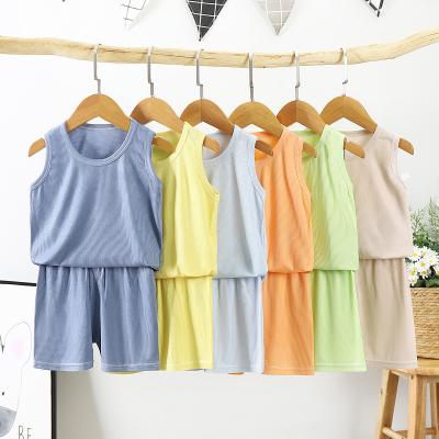 China QUICK DRY Japanese and Korean hot-selling children's vest solid color simple and fashionable vest suit shorts for sale