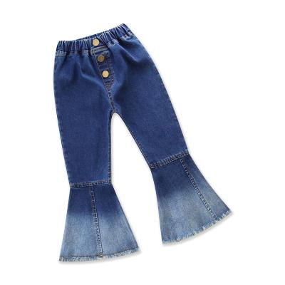 China Autumn Children Toddler Girl Jeans Baby Bell Bottom Denim Pants QUICK DRY Warm Jeans Casual Kid Spring Sale for sale