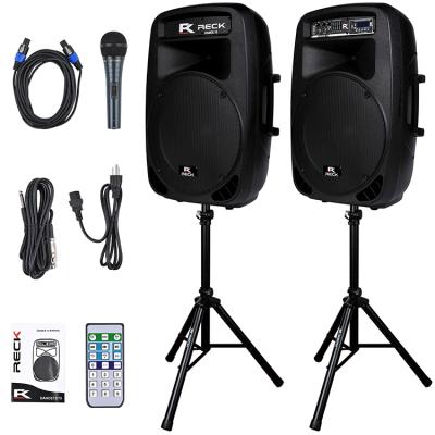 China PORTABLE 15-Inch PA Speaker System Audio System High Fidelity Ceiling Speaker aktiv Two Way Powered Combo Set for sale