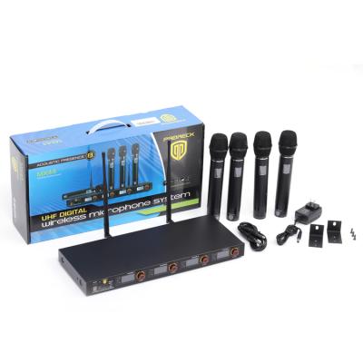 China High Quality Handheld Microphone OEM 4 Channel Professional Karaoke Wireless Microphone for sale