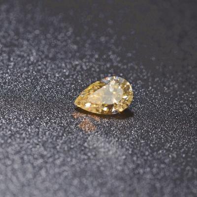 China Pear Opalescent / Opalescent 2ct 7x9mm Shape Yellow Deep Yellow Moissanite Diamond With Best Luster for sale