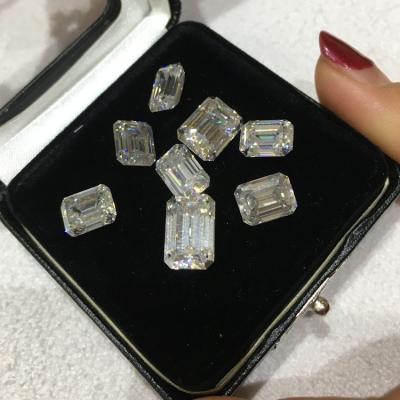 China Color Play or Fire Octagon Shape 8x10mm Moissanite Diamond Emerald Lab Cut for Jewelry or Ring for sale