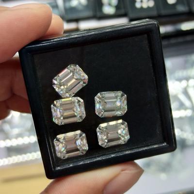 China Emerald Cut Octagon Shape Color Set Or Fire Fancy Moissanite Sic Stones For Jewelry Making for sale