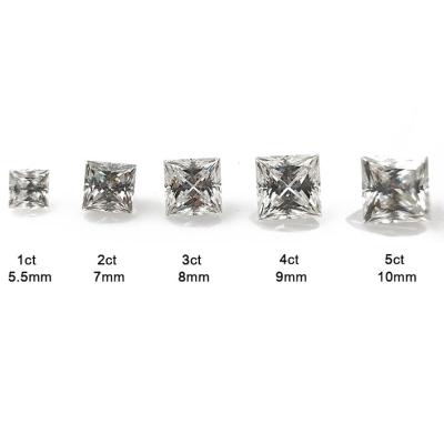 China Square shape princess various sizes set or color fire cut 7x7mm moissanite gemstone in stock for sale now for sale